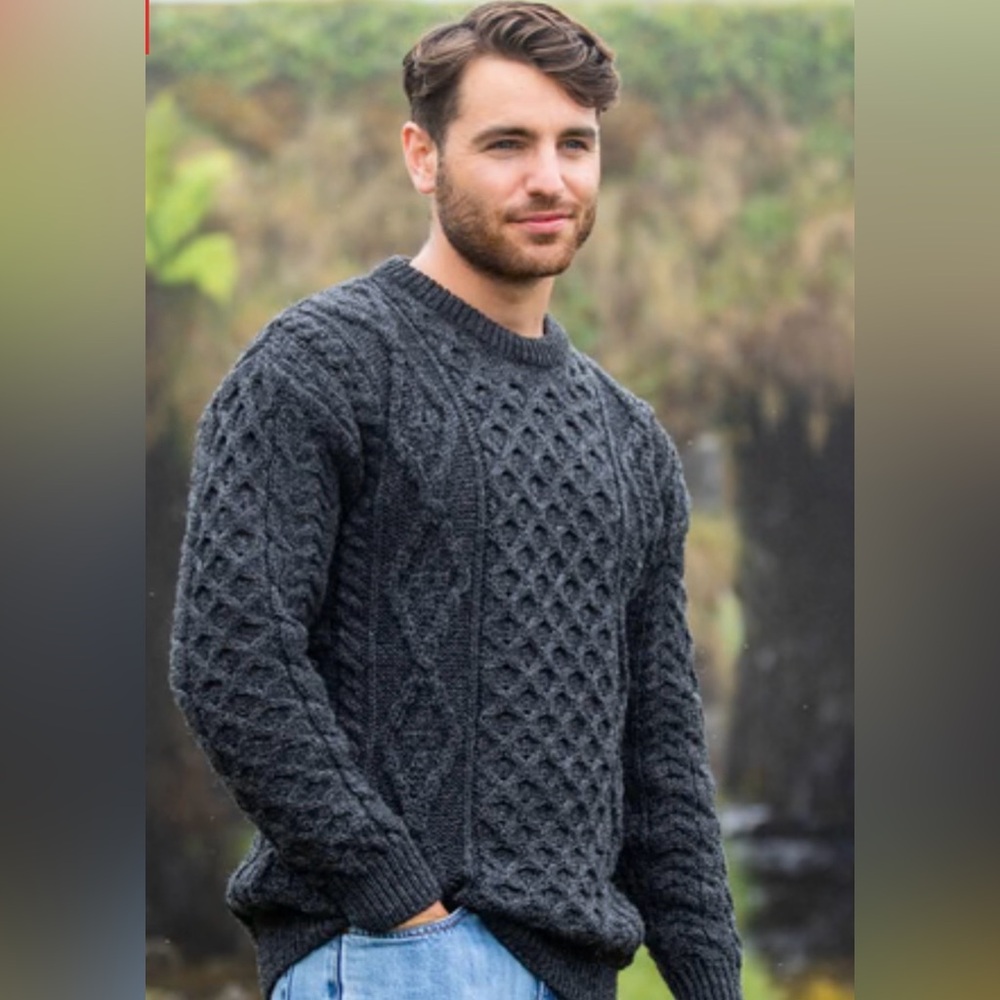 Cable Knit Crewneck Fisherman Sweater